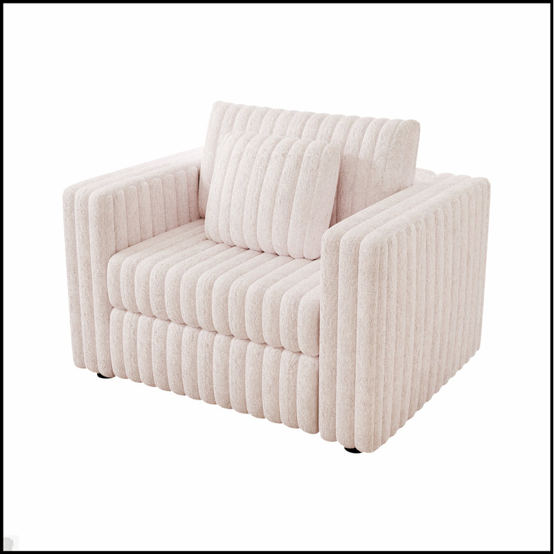 Canapé modulaire simple moelleux de 44,9 pouces, confortable et élégant pour les chambres à coucher et les salons, Rose clair