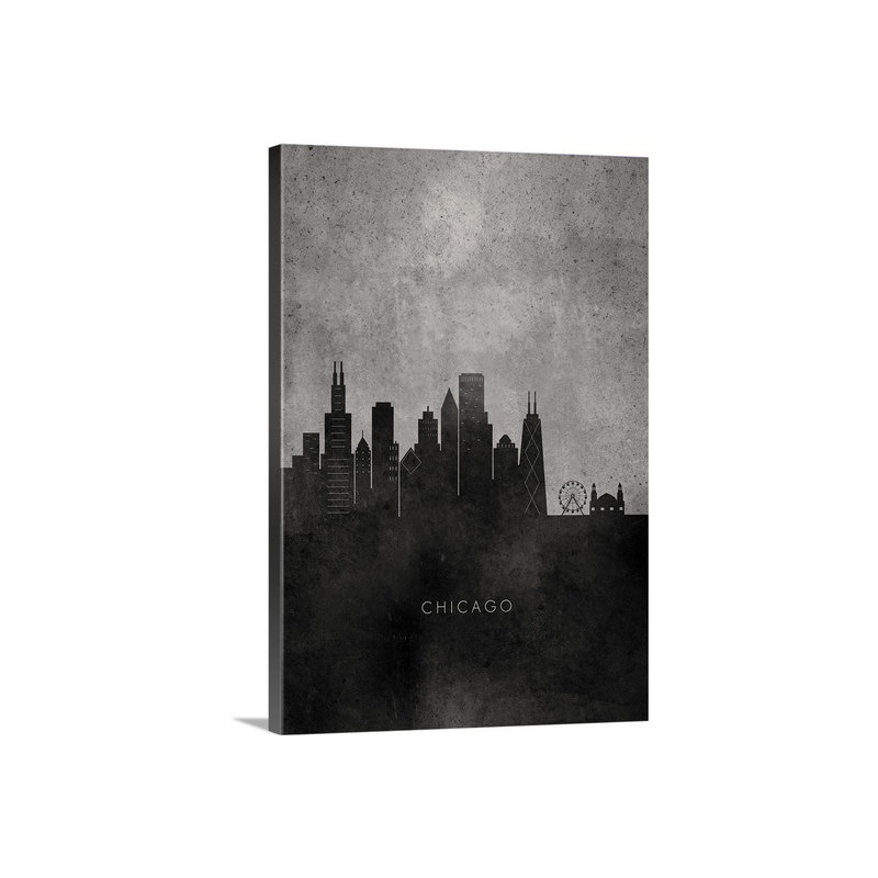 «minimaliste horizons chicago par kate lillyson, impression, H 12 po x l 8 po x P 1,5 po, Toile