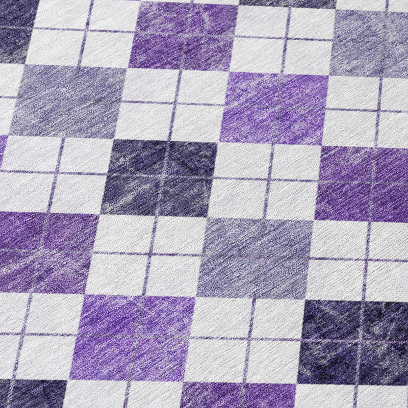 Machine Washable Indoor/Outdoor Gursevak ACN2237 Geometric Rug, Rectangle 1'8" x 2'6"