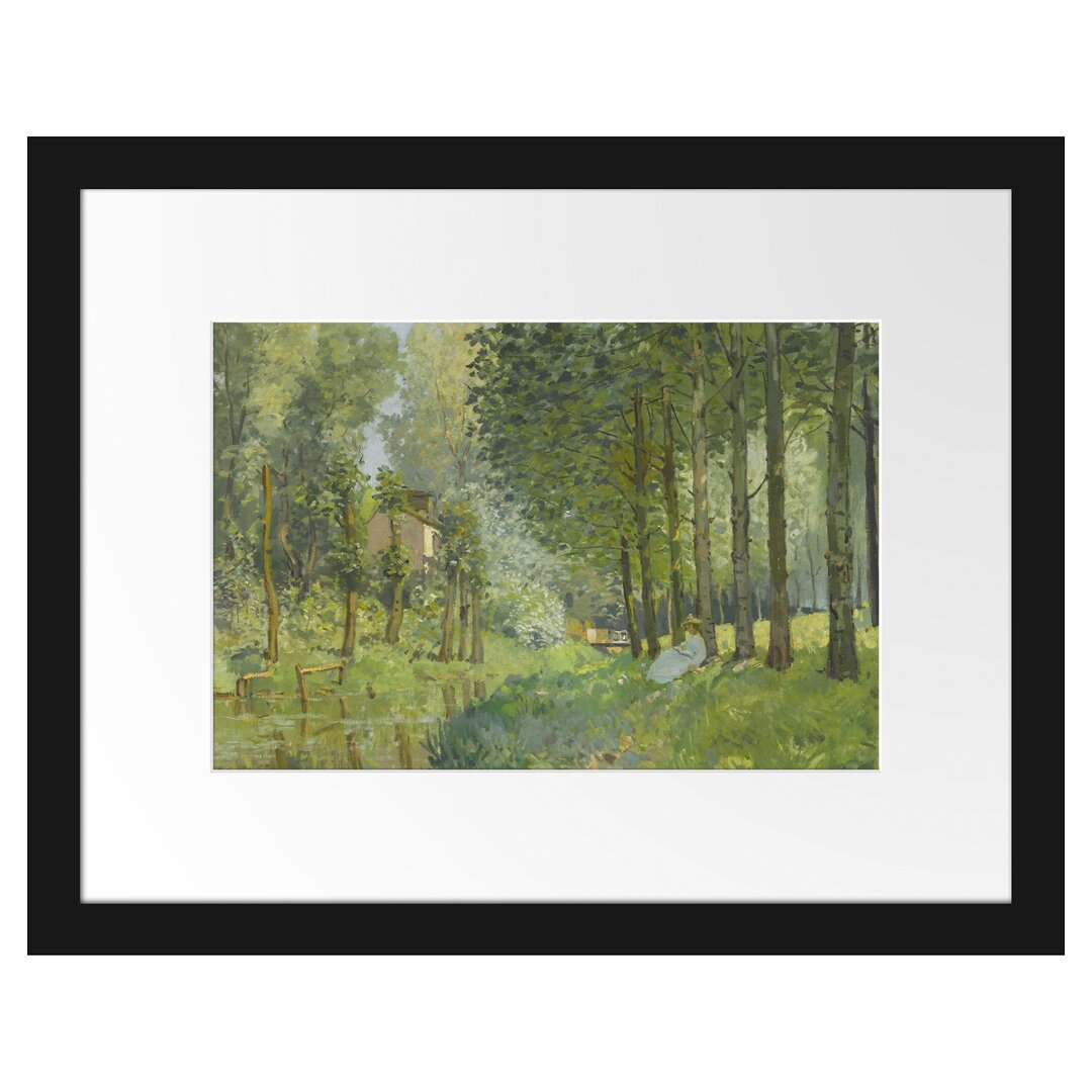 Gerahmter Kunstdruck Rest Along the Sream Edge of the Wood von Alfred Sisley