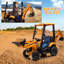 4 en 1 JCB Licensed 12V Kids Ride On Electric Car - Excavator, Bulldozer & Tractor - Télécommande, Siège réglable, Chargeur frontal, Fonction de fouille, Avertisseur sonore, Pneus EVA durables - Jaune-132968753