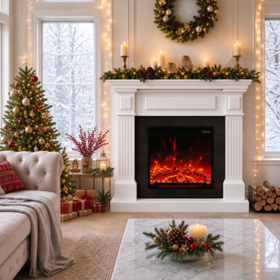 Canora Grey White Electric Fireplace with BTU 5100