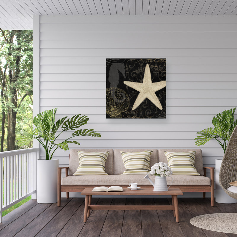 Toile d'extérieur «Coastal Moonlight I» Ratana Pela Studio, H 18 po x l 18 po x P 1,5 po