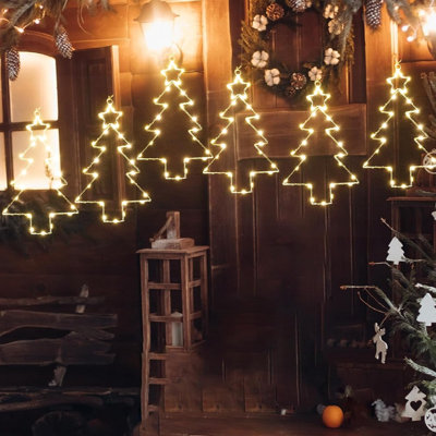 Guirlande lumineuse de Noël à piles et USB, éclairage chaud pour fenêtres, ensemble de 3 pour décorer les murs, les fenêtres, les sapins de Noël, les avant-toits et les escaliers.