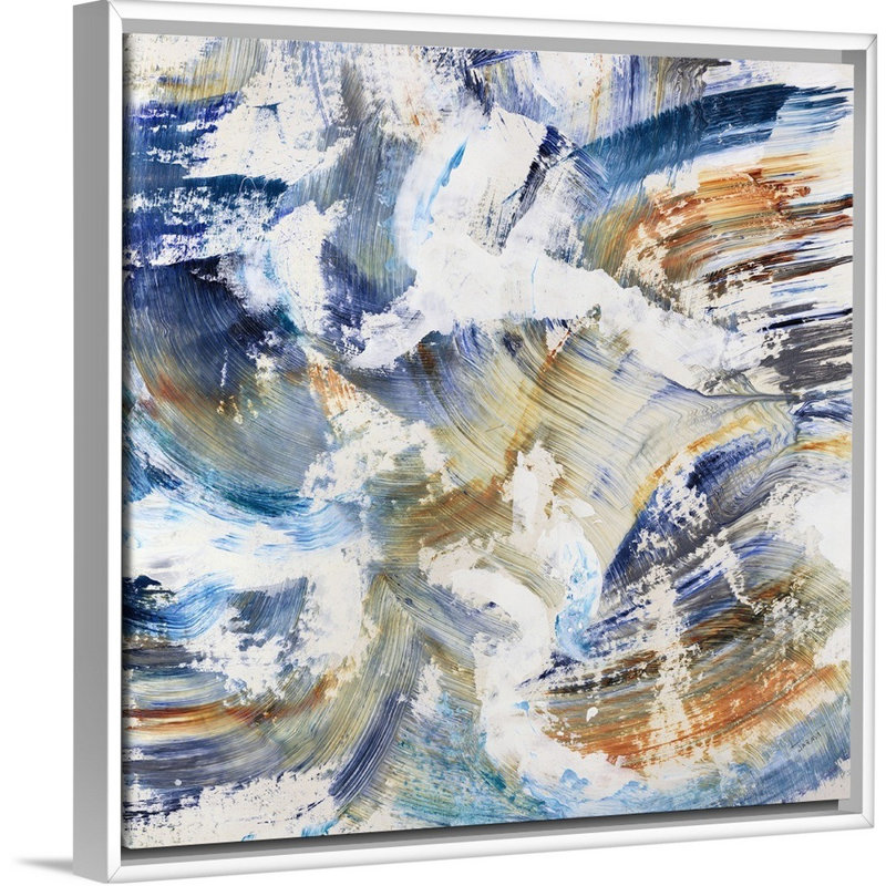 « bonbon tourbillon », peinture sur toile, H 21,7 po x l 21,7 po x P 1,75 po, Cadre flottant blanc