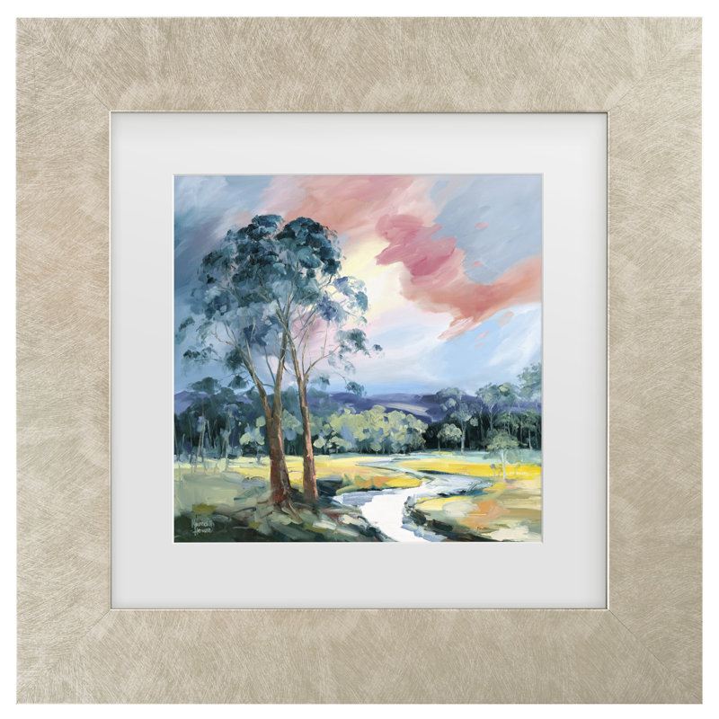 «Bachelor Meredith Howse Dancing Light At Sundown Matted», art encadré, H 19,5 po x l 19,5 po, Cadre crème