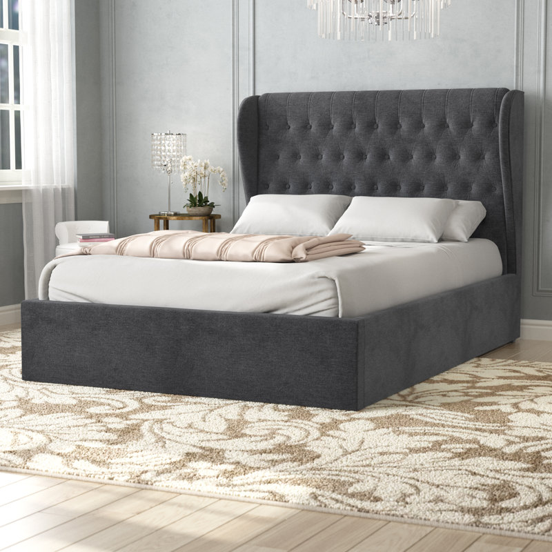 Ryalson Upholstered Ottoman Storage Bed, Kingsize (5'), Pewter