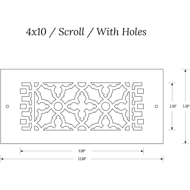 Grille en aluminium Regrol, Noir, 4 po x 10 po