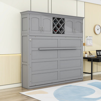 Murphy Bed with Cabinets and Wine Rack