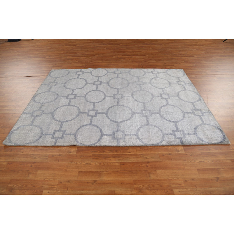 Tapis abstrait en laine moderne noué à la main 5 x 7