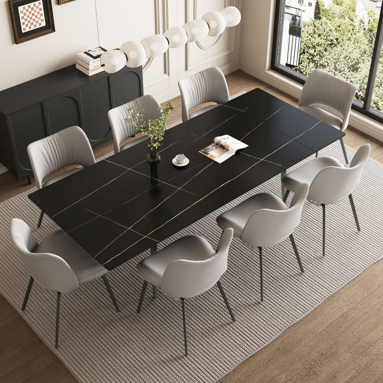Homeira  62.9" to 94.4" Extendable Dining Tables for 6 to 10 -   Rectangle  Sintered stone Dining Table