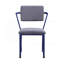 Chaise de bureau en tissu gris et finition bleue-881164053