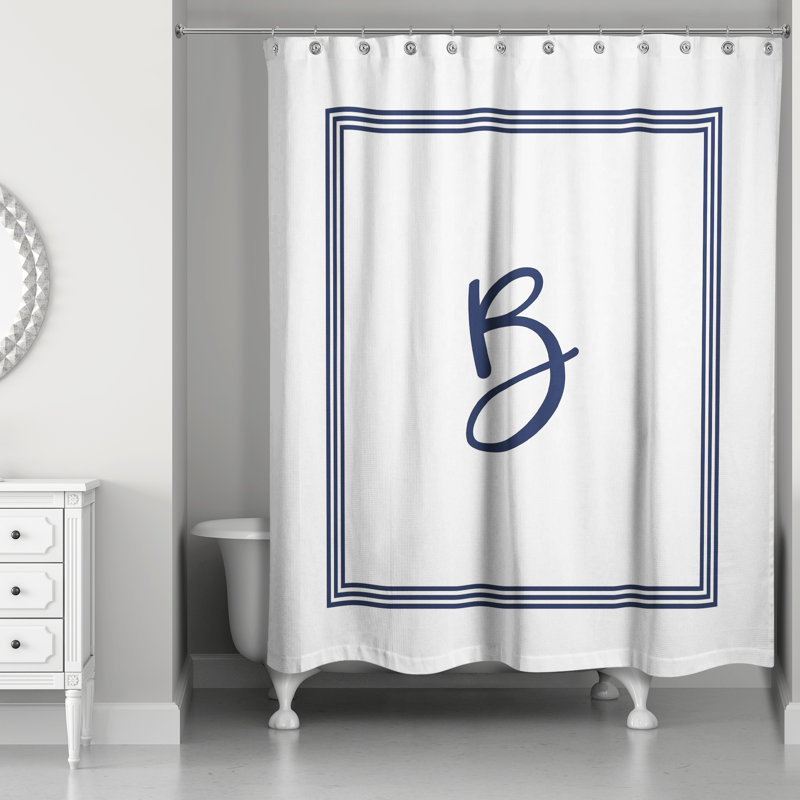 Rideau de douche simple , B, Bleu marine