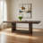 Olia Dining Table, 76-96 Inch Extendable Top With Square Base, Brown