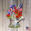 Fixation murale drapeau américain et bouquet d’été