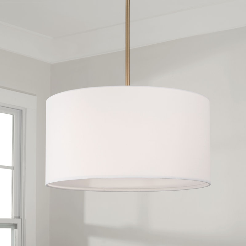 Alan 3 - Light Drum Pendant, Aged Brass