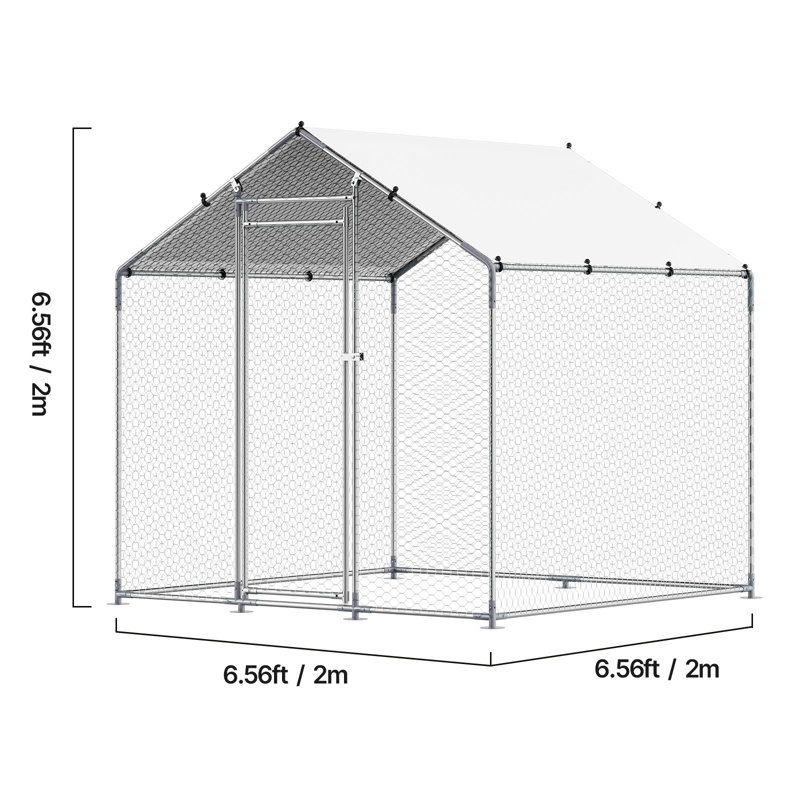 Chicken Coop with Chicken Run, 200cm H x 200cm W x 200cm D