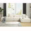 Ensemble de canapé modulaire en L avec installation gratuite, design minimaliste moderne, tissu éponge, beige-1612943908