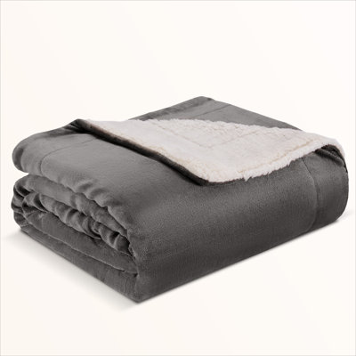 Reversible Sherpa Fleece Throw