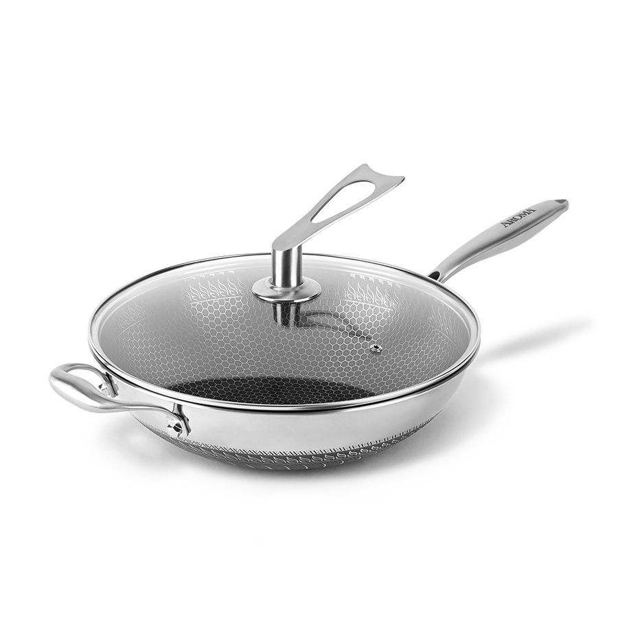 Aroma Housewares Non-Stick Stainless Steel Wok Aroma