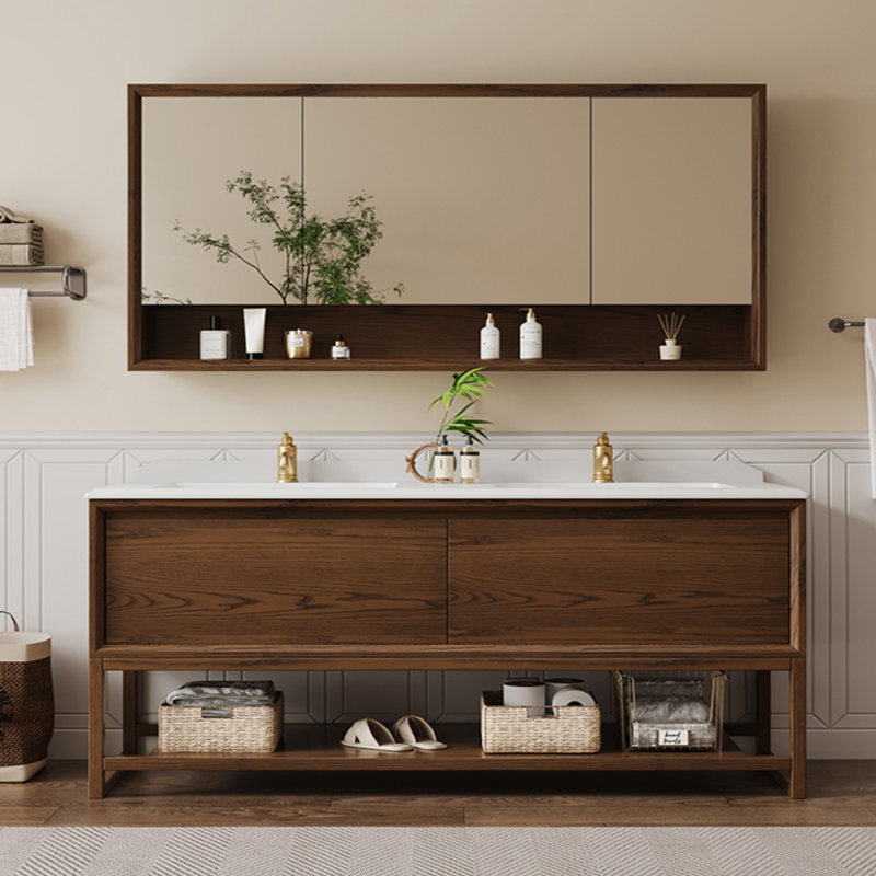 American village style simple bathroom Vanity, 70.9"