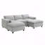Canapé modulaire Basic, canapé modulaire en chenille avec poches de rangement, ensemble de canapé en U à 5 places avec coussins décoratifs, combinaison libre, canapé Cloud moderne avec 2 repose-pieds mobiles-1029328905