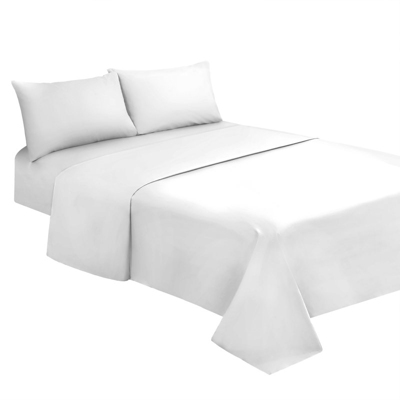 Spa 1200 Thread Count Sheet Set, Double Sheet Set with 2 Pillowcases, White