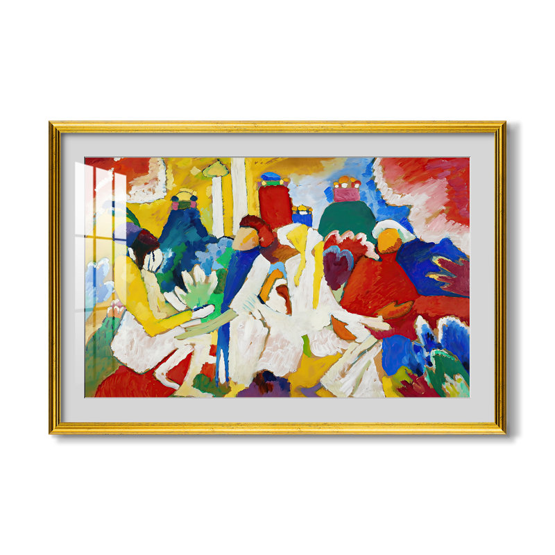 Oriental, 1909-Wassily Kandinsky-Custom Framed Canvas, 24x34 INNER SIZE, Framed Print with Mat