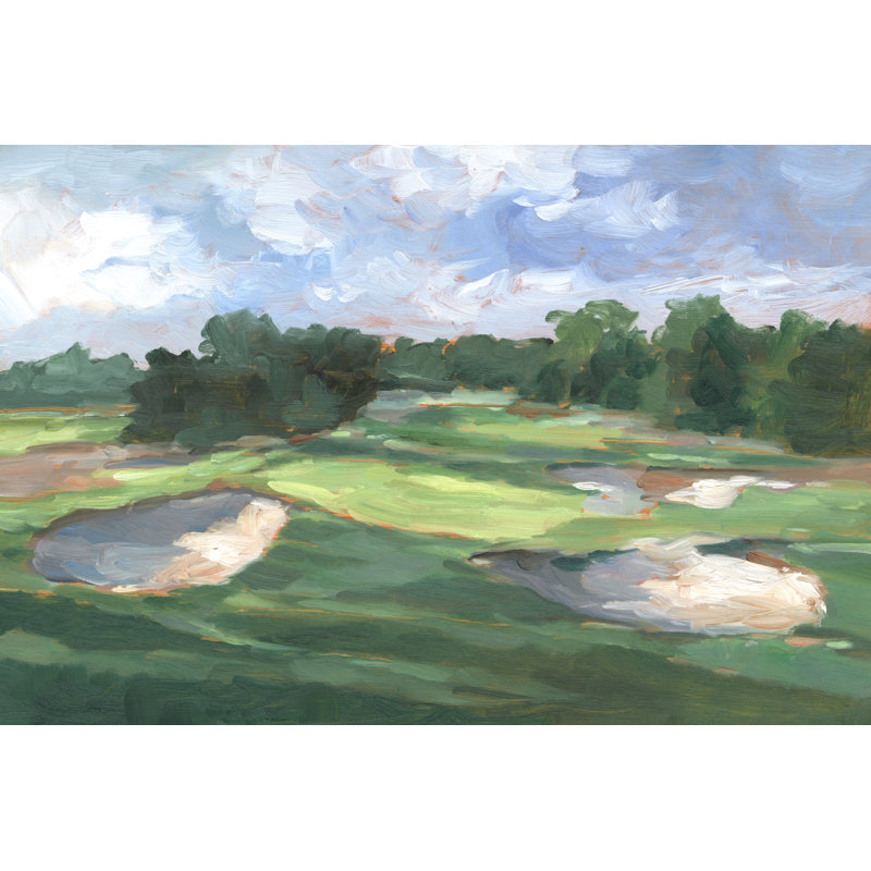 Étude de terrain de golf III par Ethan Harper - reproduction, H 20 po x l 30 po, Impression encadrée sans passe-partout, Noir