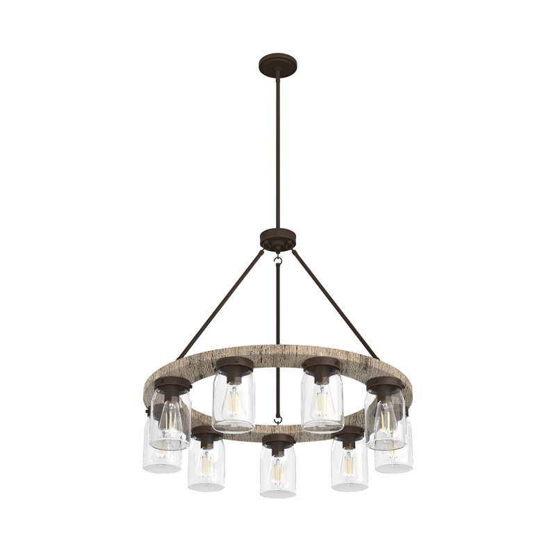 Lustre 9 lumières façon bougie Devon Park, Brun