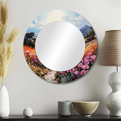 «Vietnam Da Lat Flower Fields II», miroir mural décoratif mauve, impression sur métal