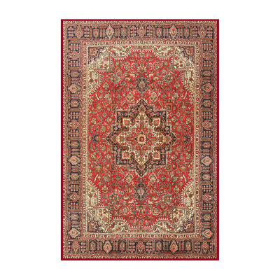 Tapis traditionnel gris / rouge / noir