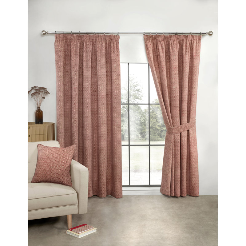 Craigwood Semi Sheer Curtain Pair, 117 W x 183 D cm, Navy