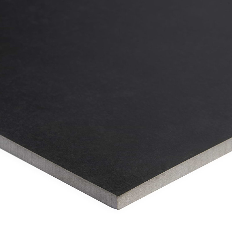 Lines 24x24 Matte Brass Inlay Porcelain Tile, Black