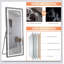 Miroir vertical pleine longueur 64 po x 21 po avec DEL, support à intensité variable et réglable, cadre en aluminium