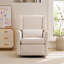 Fauteuil inclinable à bascule pivotant à oreilles de 29,5 po de largeur, fauteuil inclinable berçant et oscillant, fauteuil à bascule pour chambre à coucher, lin, beige