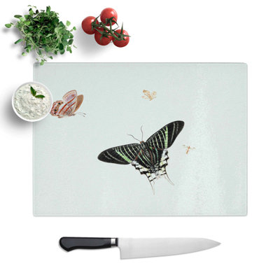 Tempered Glass a Wasp and Three Butterflies Chopping Board