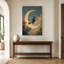 Tableau à l'huile sur toile tendue « Sorcière volante et croissant de lune », 61 x 91 cm, prêt à accrocher