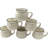 Bacimi Ceramic Espresso Mini Mugs W/Handles 3oz White with Black Rim