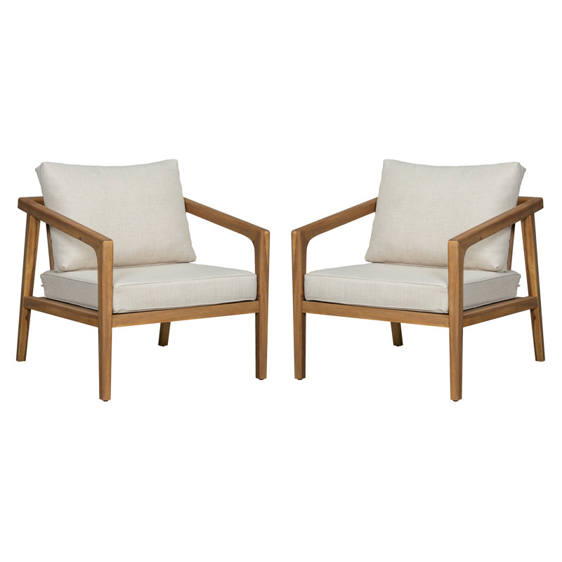 Fauteuil club d'extérieur en bois d'acacia Westin (sans la table)