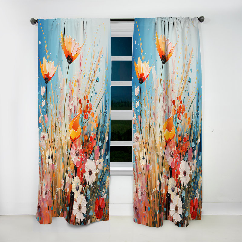 Eggar Garden Delights Wild Expression Blooms I - Rideau en velours traditionnel - obscurcissant - 1 panneau