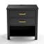 2 Drawers Solid Wood Construction Nightstand With Storage, Open Shelf, 2 Power Outlets, 1 Usb Port, And 1 Type C Port-829289367