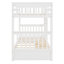Lit superposé simple au-dessus de simple avec échelles et deux tiroirs de rangement (blanc)