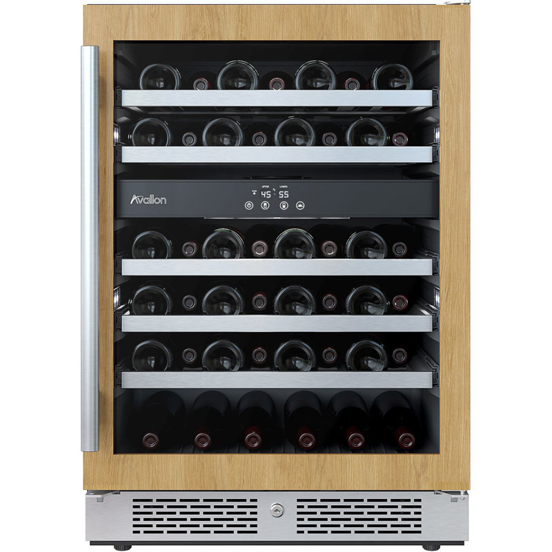 45 Bottle Dual Zone Freestanding Wine Refrigerator, Left Handed