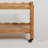 Solid Rubberwood Rolling Side Table with Lockable Wheels and Removable Tray
