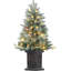 Arbre de Noël enneigé avec flocons de neige pré-éclairés, petit arbre de Noël artificiel avec base de wapiti et 78 lumières à DEL, 8 lumières articulées, arbre de Noël articulé, décorations de Noël pour le bureau à domicile