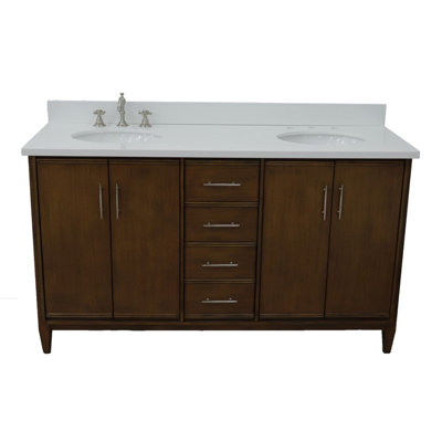 Hartin 61'' Double Bathroom Vanity with Top