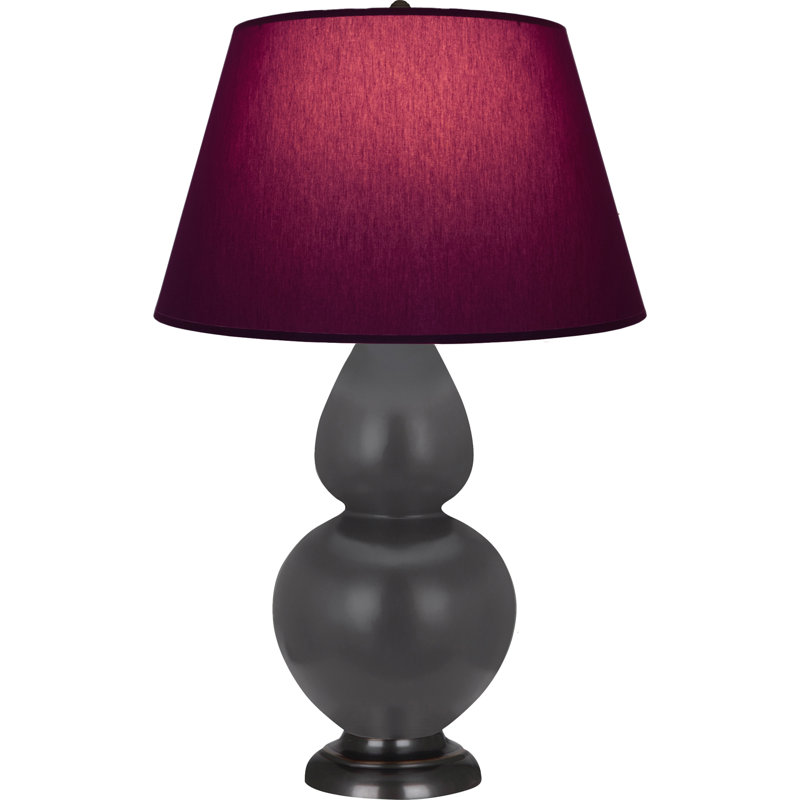 Double Gourd Table Lamp, Navy/Gray, Navy/Antique Silver