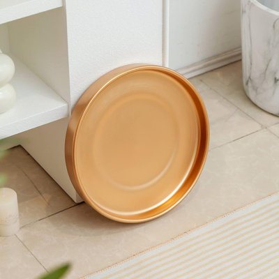 12" Gold Large Ceramic Plant Saucer