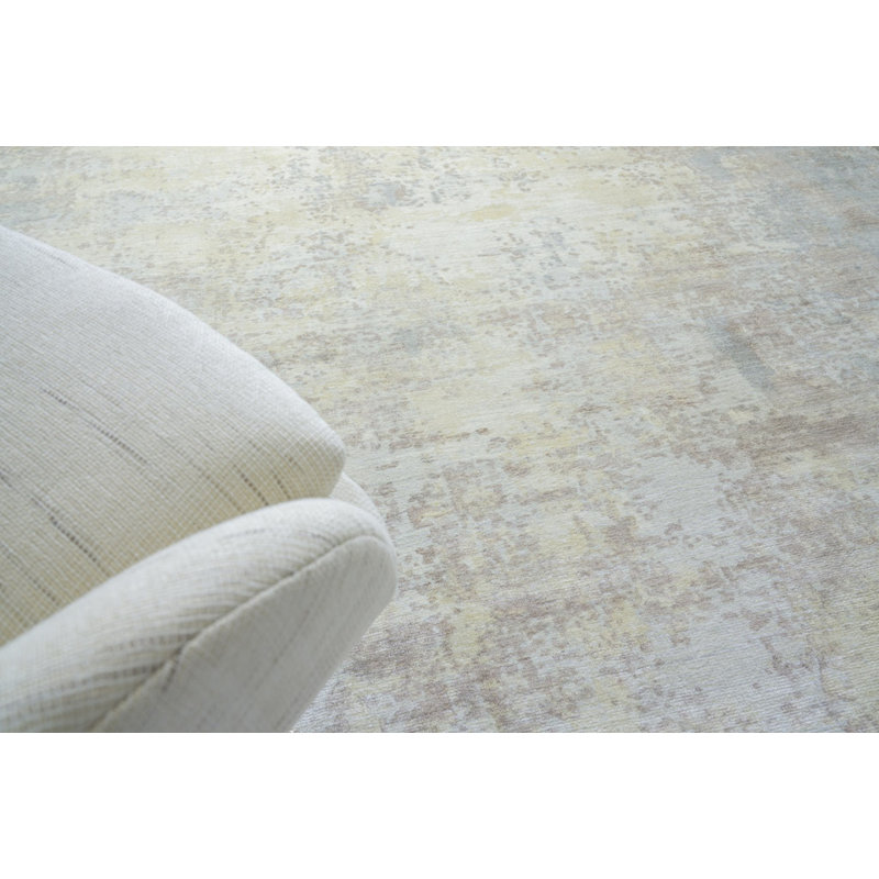 Murano Handmade Area Rug, Rectangle 6' x 9', Silver